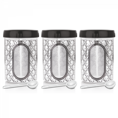 Blossom Airseal Jar Set of 3 With Spoon
